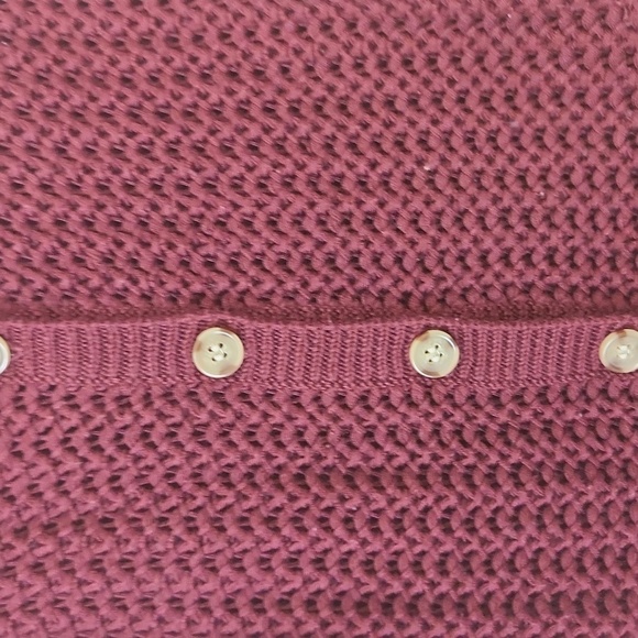 Burgandy Red Knit Button Down Cardigan Size S - Picture 3 of 7